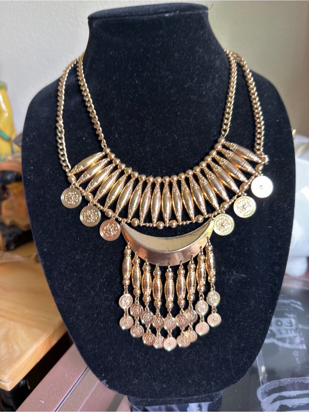 Gold-Tone Statement Fringe Necklace - Women Jewelry